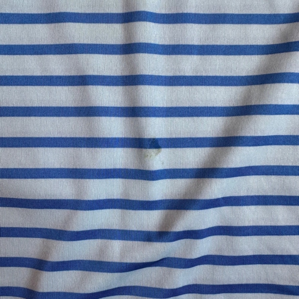 FootJoy Mens XL Golf Polo Shirt Blue White Striped Performance Short Sleeve - Picture 4 of 9